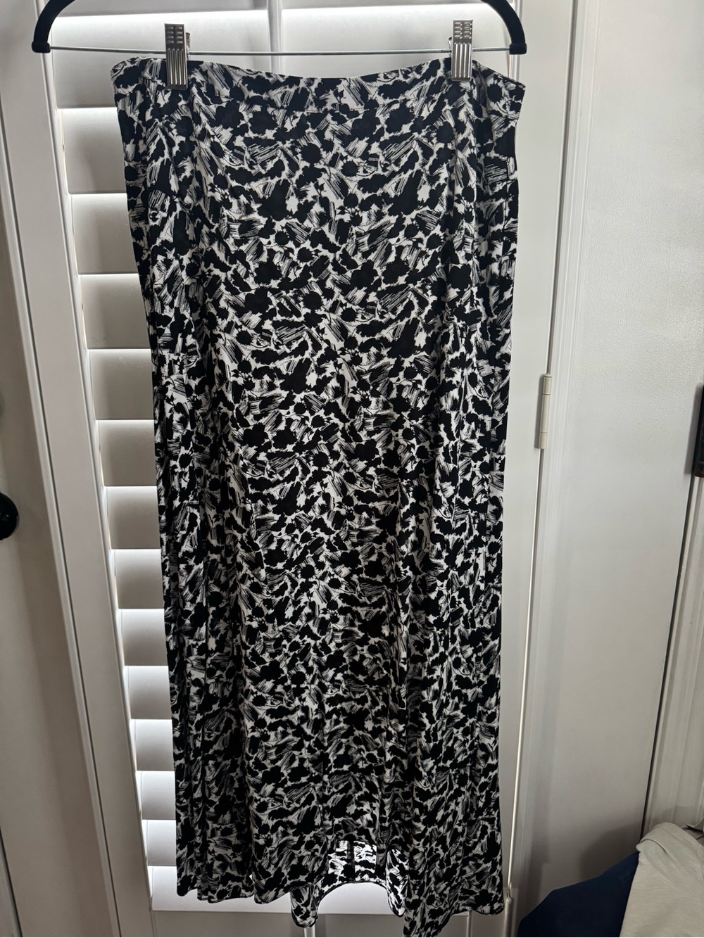 Madewell Black and White Printed Maxi Skirt
